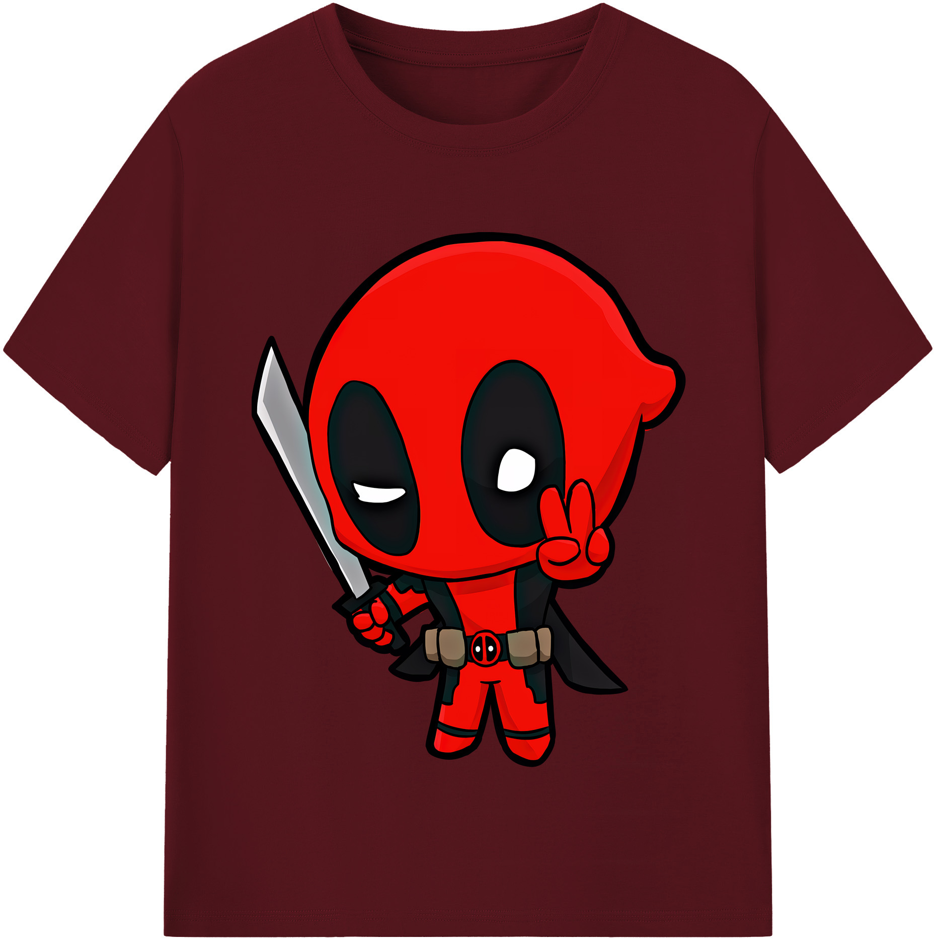 （画像用） Deadpool デッドプール 綿100％半袖Tシャツ（フロントプリント）